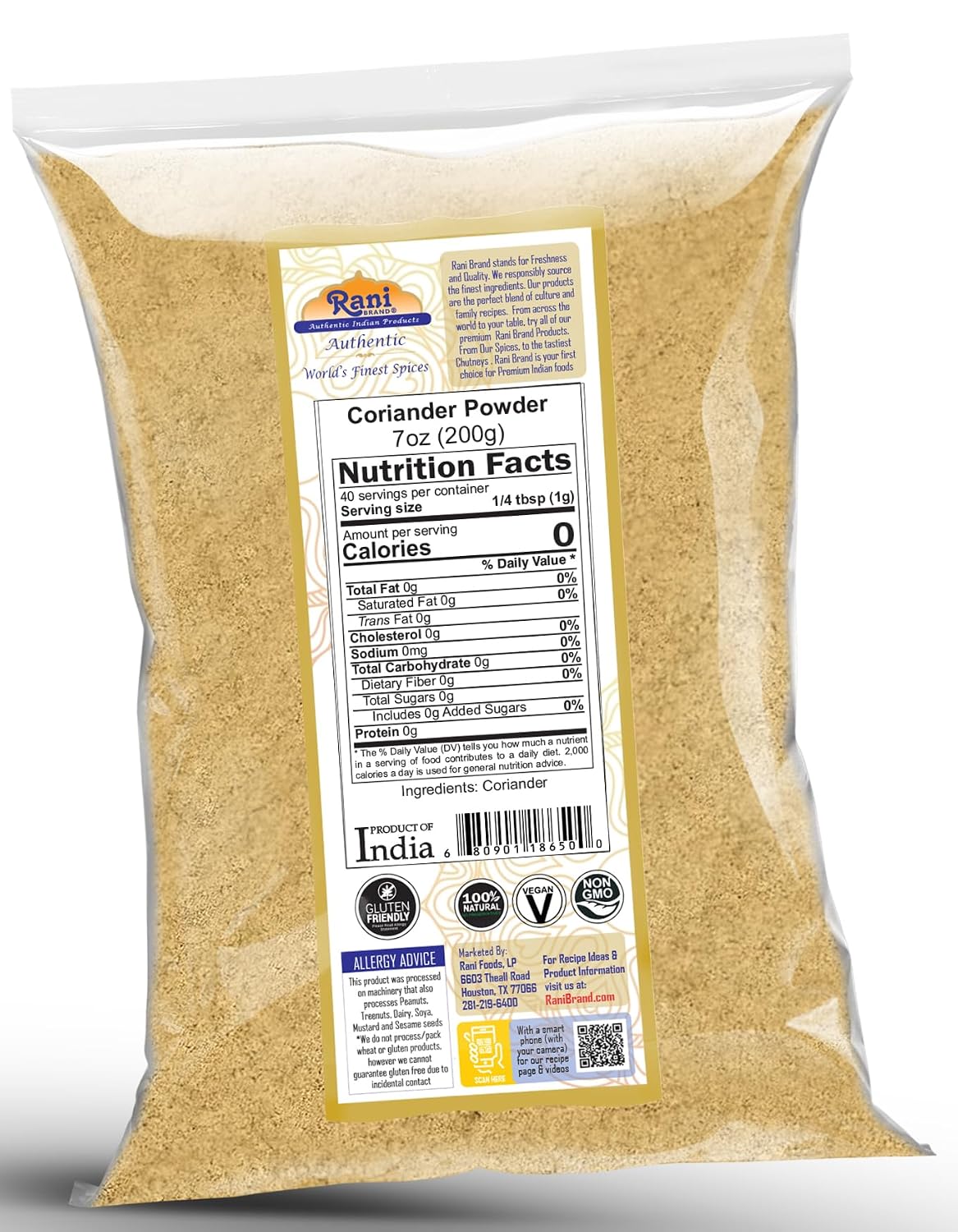 Rani Coriander Ground Powder (Indian Dhania) – 7 oz