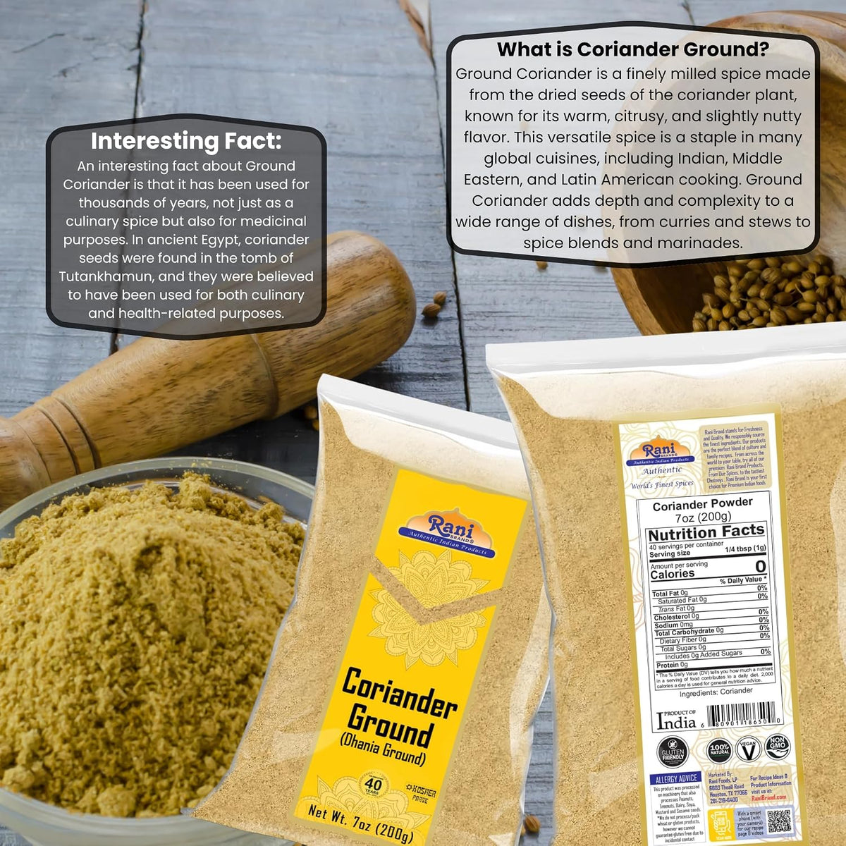 Rani Coriander Ground Powder (Indian Dhania) – 7 oz