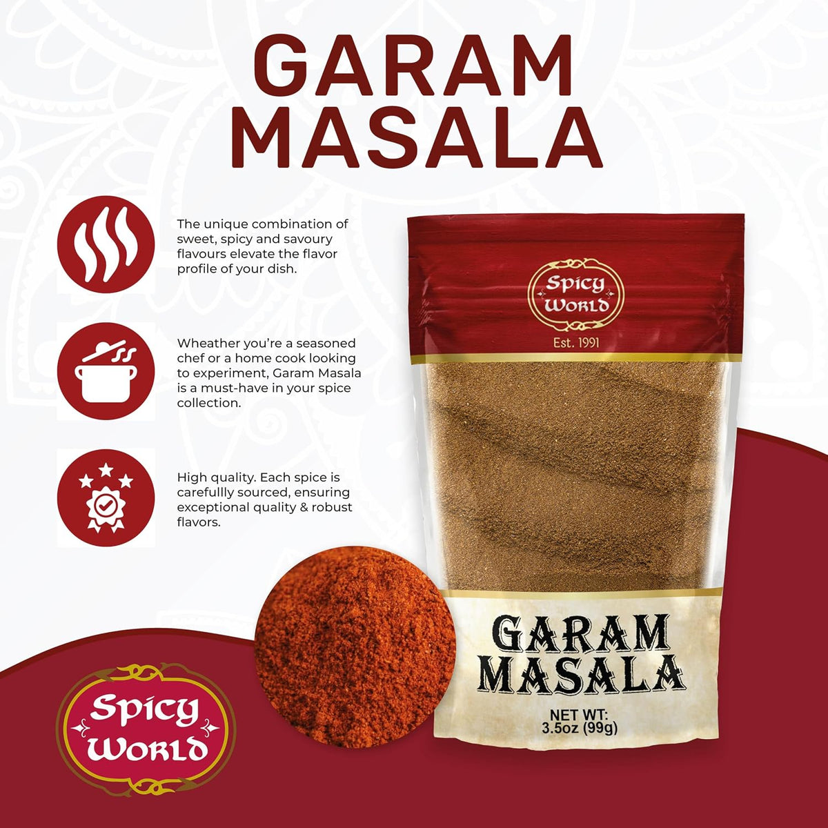Spicy World Garam Masala Powder – 3.5 oz
