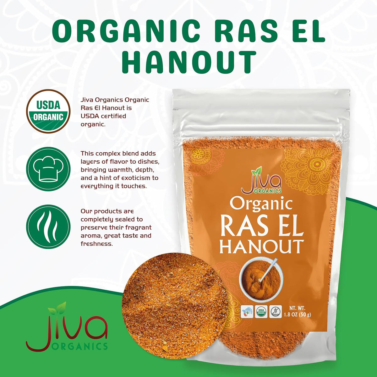 Jiva Organics Ras El Hanout Moroccan Seasoning – 1.75 oz