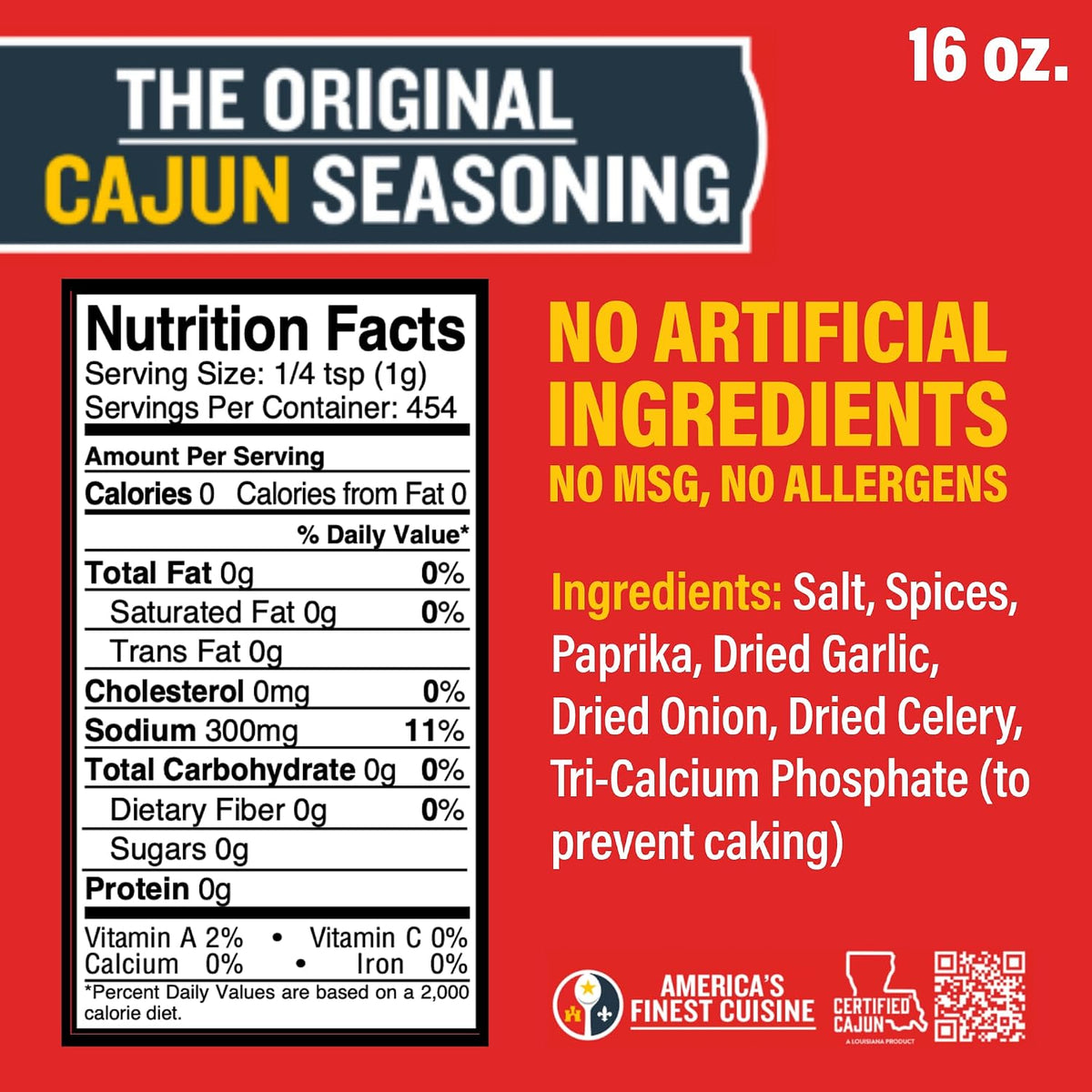 Ragin' Cajun Original Cajun Seasoning – 16 oz