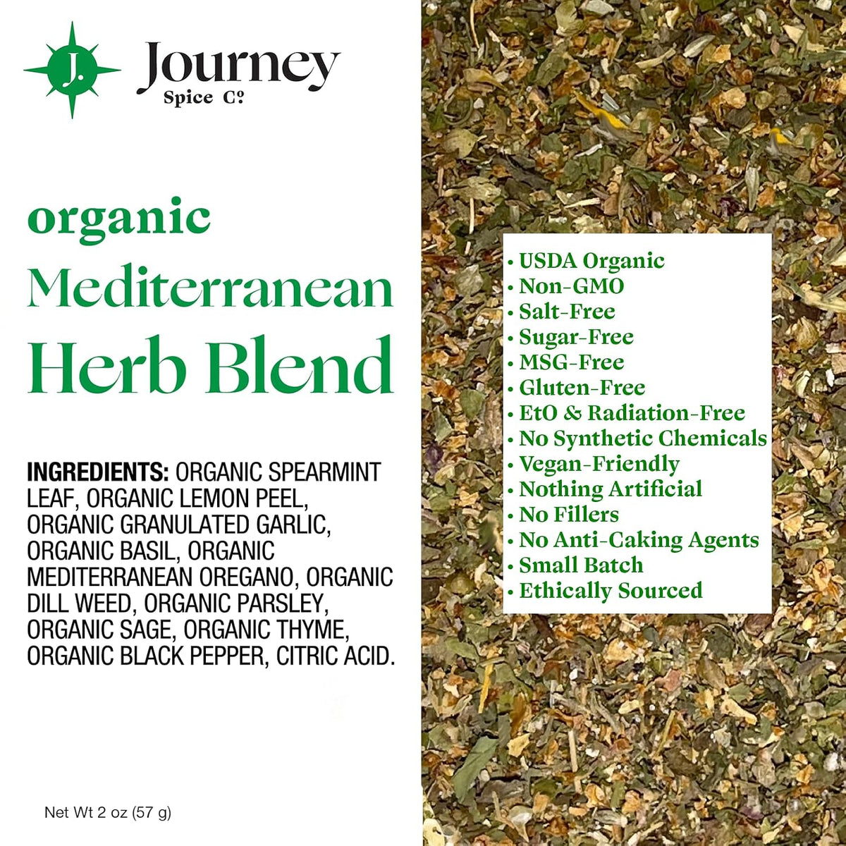 Journey Spice Co. Organic Mediterranean Herb Blend – 2 oz